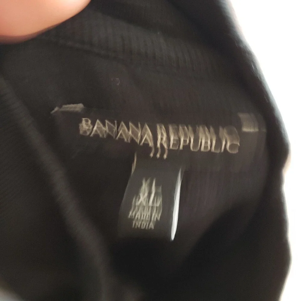 Banana Republic Sweater Mens‎ Extra Large Black Sweatshirt Preppy Full Zip Adult